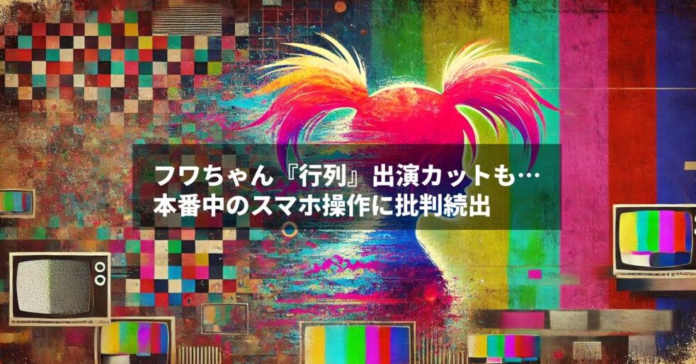 フワちゃん『行列』出演カットも…本番中のスマホ操作に批判続出